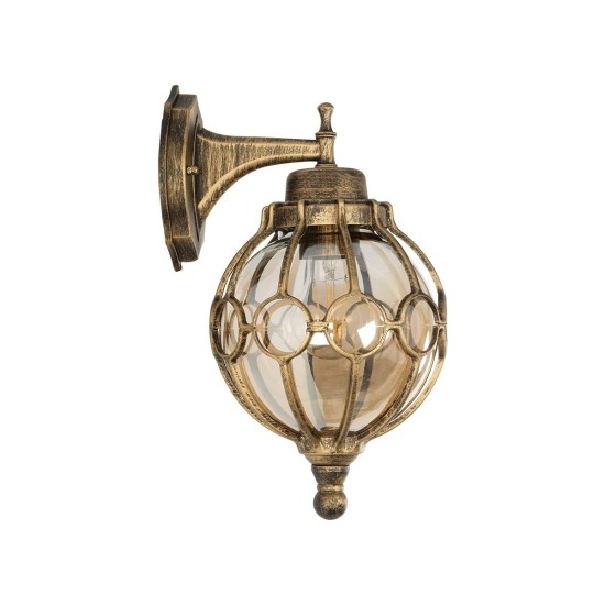 GloboStar® ETOILE 01227 Vintage Επιτοίχιο Φωτιστικό Απλίκα Μονόφωτο 1 x E27 IP20 Καφέ & Χρυσό Μέταλλο με Μελί Γυαλί - Φ18 x Υ27cm GloboStar® ETOILE 01227 Vintage Επιτοίχιο Φωτιστικό Απλίκα Μονόφωτο 1 x E27 IP20 Καφέ & Χρυσό Μέταλλο με Μελί Γυαλί - Φ18 x Υ27cm