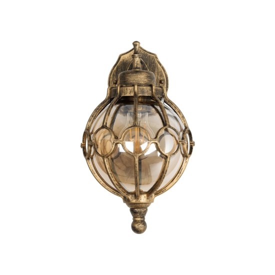 GloboStar® ETOILE 01227 Vintage Επιτοίχιο Φωτιστικό Απλίκα Μονόφωτο 1 x E27 IP20 Καφέ & Χρυσό Μέταλλο με Μελί Γυαλί - Φ18 x Υ27cm GloboStar® ETOILE 01227 Vintage Επιτοίχιο Φωτιστικό Απλίκα Μονόφωτο 1 x E27 IP20 Καφέ & Χρυσό Μέταλλο με Μελί Γυαλί - Φ18 x Υ27cm