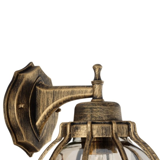 GloboStar® ETOILE 01227 Vintage Επιτοίχιο Φωτιστικό Απλίκα Μονόφωτο 1 x E27 IP20 Καφέ & Χρυσό Μέταλλο με Μελί Γυαλί - Φ18 x Υ27cm GloboStar® ETOILE 01227 Vintage Επιτοίχιο Φωτιστικό Απλίκα Μονόφωτο 1 x E27 IP20 Καφέ & Χρυσό Μέταλλο με Μελί Γυαλί - Φ18 x Υ27cm