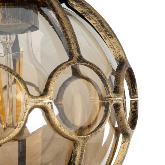 GloboStar® ETOILE 01227 Vintage Επιτοίχιο Φωτιστικό Απλίκα Μονόφωτο 1 x E27 IP20 Καφέ & Χρυσό Μέταλλο με Μελί Γυαλί - Φ18 x Υ27cm GloboStar® ETOILE 01227 Vintage Επιτοίχιο Φωτιστικό Απλίκα Μονόφωτο 1 x E27 IP20 Καφέ & Χρυσό Μέταλλο με Μελί Γυαλί - Φ18 x Υ27cm