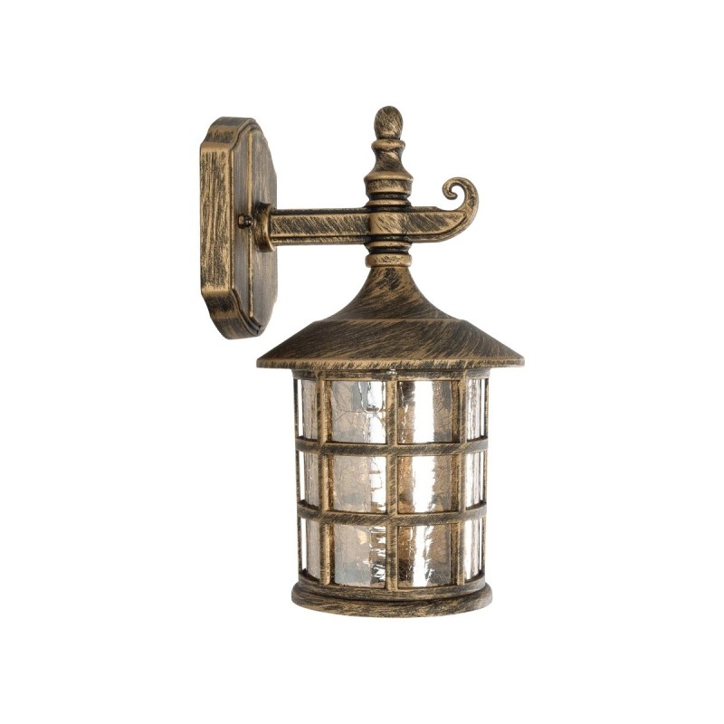 GloboStar® PHAROS 01228 Vintage Επιτοίχιο Φωτιστικό Απλίκα Μονόφωτο 1 x E27 IP20 Mπρούτζινο Μέταλλο - Μ17 x Π19 x Υ29cm