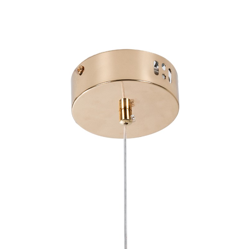 GloboStar® JADORE 01232 Μοντέρνο Κρεμαστό Φωτιστικό Ανάρτηση LED 5W 400lm 120°AC 220-240V IP20 Θερμό Λευκό 3000K Χάλκινο Μέταλλο με Διάφανο Γυαλί - Μ8 x Π8 x Υ26cm - 2 Χρόνια Εγγύηση