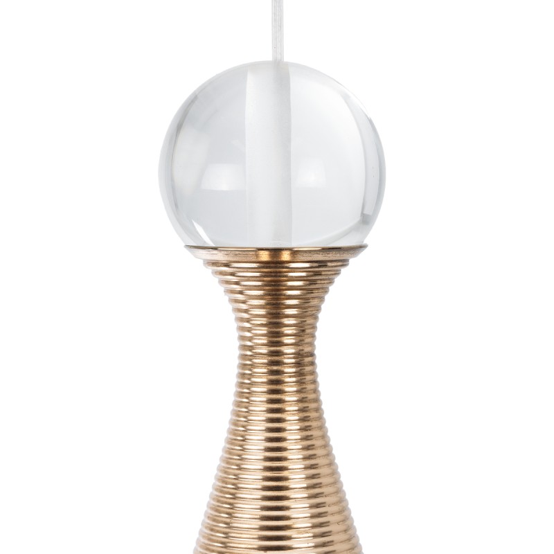 GloboStar® JADORE 01232 Μοντέρνο Κρεμαστό Φωτιστικό Ανάρτηση LED 5W 400lm 120°AC 220-240V IP20 Θερμό Λευκό 3000K Χάλκινο Μέταλλο με Διάφανο Γυαλί - Μ8 x Π8 x Υ26cm - 2 Χρόνια Εγγύηση