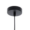 GloboStar® RUHIEL 01233 Μοντέρνο Κρεμαστό Φωτιστικό Καμπάνα Μονόφωτο 1 x E27 IP20 Μαύρο Μέταλλο με Μπεζ Ξύλο - Μ18 x Π18 x Υ12cm