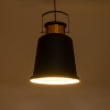 GloboStar® NUNZIATA 01236 Vintage Κρεμαστό Φωτιστικό Καμπάνα Μονόφωτο 1 x E27 IP20 Μαύρο & Χρυσό Μέταλλο - Μ26 x Π26 x Υ40cm