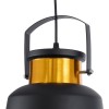 GloboStar® NUNZIATA 01236 Vintage Κρεμαστό Φωτιστικό Καμπάνα Μονόφωτο 1 x E27 IP20 Μαύρο & Χρυσό Μέταλλο - Μ26 x Π26 x Υ40cm