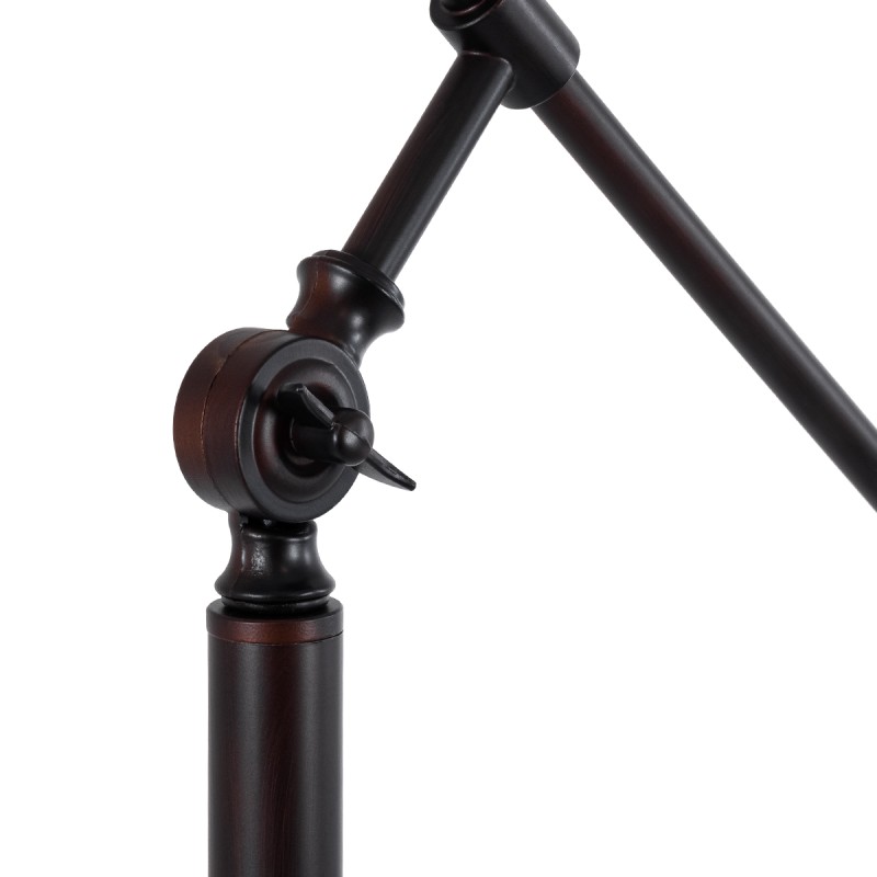 GLOBOSTAR® SILENE 01243 Vintage Επιδαπέδιο Φωτιστικό με Ντουί 1 x E27 AC 220-240V IP20 - Μαύρο & Χρυσό - Μ30 x Π30 x Υ194cm