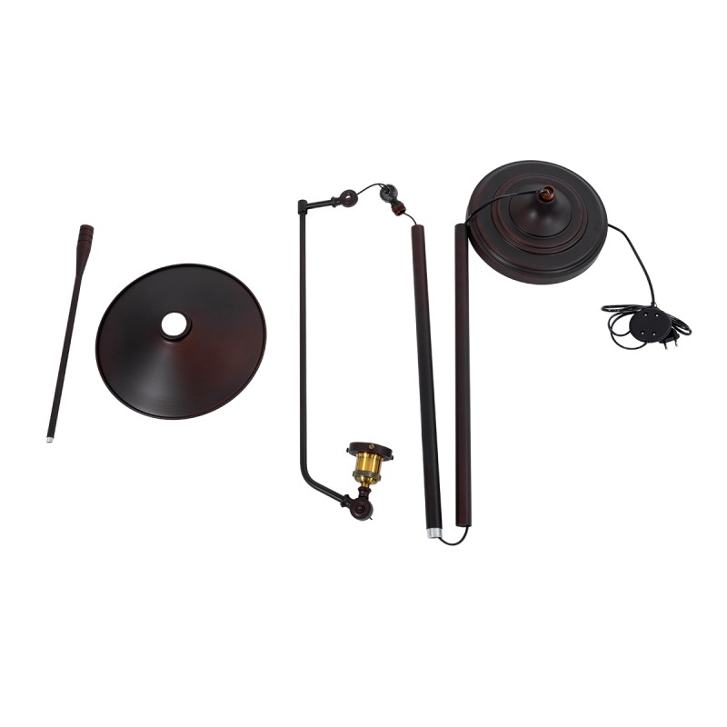 GLOBOSTAR® SILENE 01243 Vintage Επιδαπέδιο Φωτιστικό με Ντουί 1 x E27 AC 220-240V IP20 - Μαύρο & Χρυσό - Μ30 x Π30 x Υ194cm