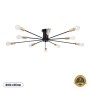 GLOBOSTAR® OLINDA 01244 Μοντέρνο Φωτιστικό Οροφής με Ντουί 10 x E27 AC 220-240V IP20 - Μαύρο & Χρυσό - Μ102 x Π102 x Υ17cm