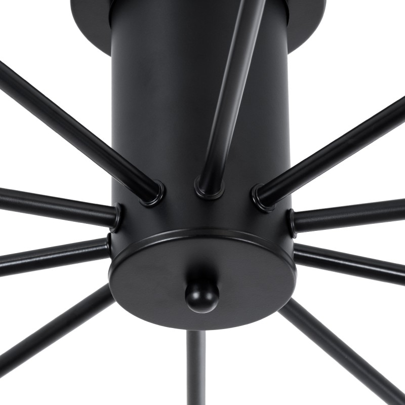 GloboStar® OLINDA 01244 Μοντέρνο Φωτιστικό Οροφής Πλέγμα Πολύφωτο 10 x E27 IP20 Μαύρο Μέταλλο - Μ102 x Π102 x Υ17cm