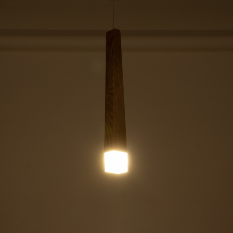 GloboStar® CALISTA 01252 Μοντέρνο Κρεμαστό Φωτιστικό Ανάρτηση Μονόφωτο 1 x G4 IP20 Μπεζ Ξύλο - Μ4 x Π3 x Υ33cm