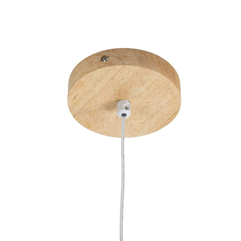 GloboStar® CALISTA 01252 Μοντέρνο Κρεμαστό Φωτιστικό Ανάρτηση Μονόφωτο 1 x G4 IP20 Μπεζ Ξύλο - Μ4 x Π3 x Υ33cm