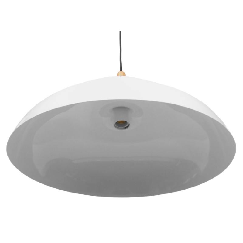 GLOBOSTAR® VALLETE 01256 Μοντέρνο Κρεμαστό Φωτιστικό Οροφής με Ντουί 1 x E27 AC 220-240V IP20 - Λευκό & Μπεζ - Μ45 x Π45 x Υ27cm