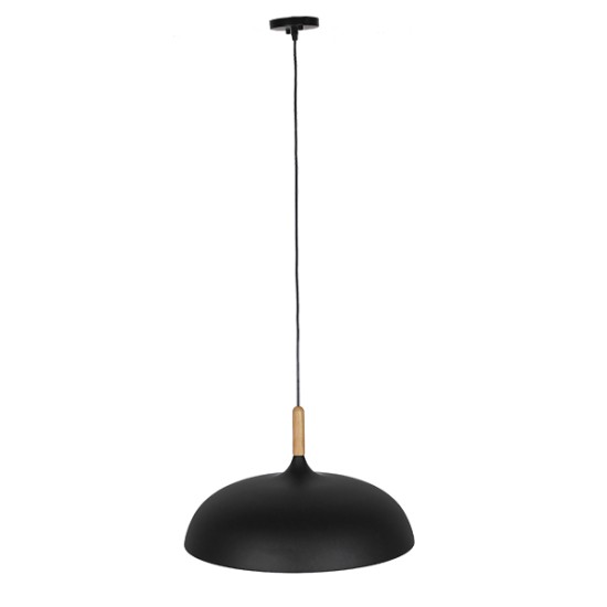GloboStar® VALLETE 01258 Μοντέρνο Κρεμαστό Φωτιστικό Καμπάνα Μονόφωτο 1 x E27 IP20 Μαύρο Μέταλλο με Μπεζ Ξύλο - Μ45 x Π45 x Υ27cm GloboStar® VALLETE 01258 Μοντέρνο Κρεμαστό Φωτιστικό Καμπάνα Μονόφωτο 1 x E27 IP20 Μαύρο Μέταλλο με Μπεζ Ξύλο - Μ45 x Π45 x Υ27cm