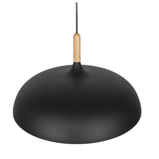 GloboStar® VALLETE 01258 Μοντέρνο Κρεμαστό Φωτιστικό Καμπάνα Μονόφωτο 1 x E27 IP20 Μαύρο Μέταλλο με Μπεζ Ξύλο - Μ45 x Π45 x Υ27cm GloboStar® VALLETE 01258 Μοντέρνο Κρεμαστό Φωτιστικό Καμπάνα Μονόφωτο 1 x E27 IP20 Μαύρο Μέταλλο με Μπεζ Ξύλο - Μ45 x Π45 x Υ27cm