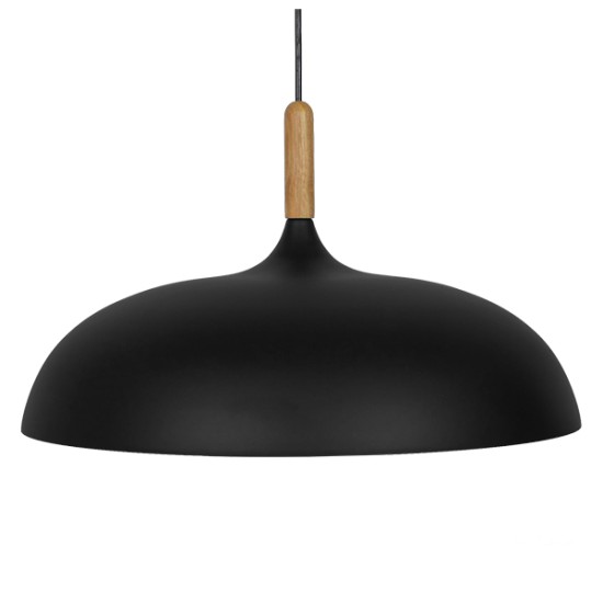 GloboStar® VALLETE 01258 Μοντέρνο Κρεμαστό Φωτιστικό Καμπάνα Μονόφωτο 1 x E27 IP20 Μαύρο Μέταλλο με Μπεζ Ξύλο - Μ45 x Π45 x Υ27cm GloboStar® VALLETE 01258 Μοντέρνο Κρεμαστό Φωτιστικό Καμπάνα Μονόφωτο 1 x E27 IP20 Μαύρο Μέταλλο με Μπεζ Ξύλο - Μ45 x Π45 x Υ27cm