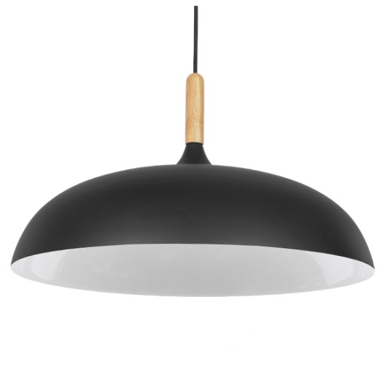 GloboStar® VALLETE 01258 Μοντέρνο Κρεμαστό Φωτιστικό Καμπάνα Μονόφωτο 1 x E27 IP20 Μαύρο Μέταλλο με Μπεζ Ξύλο - Μ45 x Π45 x Υ27cm GloboStar® VALLETE 01258 Μοντέρνο Κρεμαστό Φωτιστικό Καμπάνα Μονόφωτο 1 x E27 IP20 Μαύρο Μέταλλο με Μπεζ Ξύλο - Μ45 x Π45 x Υ27cm