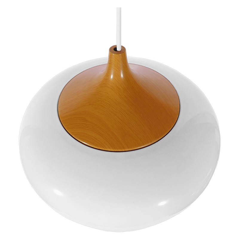 GLOBOSTAR® VILI 01260 Μοντέρνο Κρεμαστό Φωτιστικό Οροφής με Ντουί 1 x E27 AC 220-240V IP20 - Λευκό & Μπεζ - Μ35 x Π35 x Υ27cm