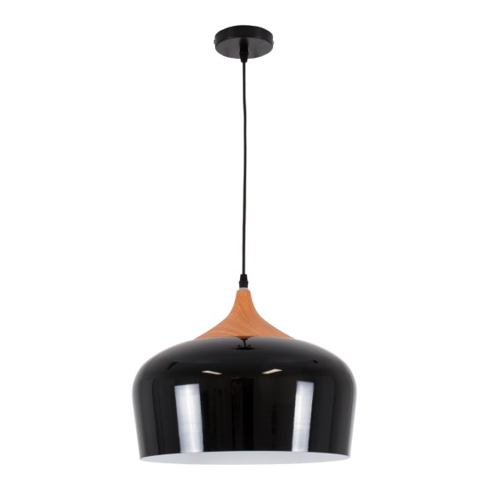 GloboStar® VILI 01261 Μοντέρνο Κρεμαστό Φωτιστικό Καμπάνα Μονόφωτο 1 x E27 IP20 Μαύρο & Μπεζ Μέταλλο - Μ35 x Π35 x Υ27cm GloboStar® VILI 01261 Μοντέρνο Κρεμαστό Φωτιστικό Καμπάνα Μονόφωτο 1 x E27 IP20 Μαύρο & Μπεζ Μέταλλο - Μ35 x Π35 x Υ27cm