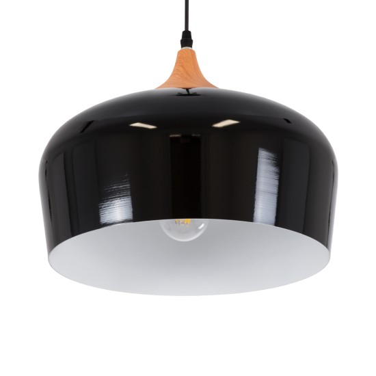 GloboStar® VILI 01261 Μοντέρνο Κρεμαστό Φωτιστικό Καμπάνα Μονόφωτο 1 x E27 IP20 Μαύρο & Μπεζ Μέταλλο - Μ35 x Π35 x Υ27cm GloboStar® VILI 01261 Μοντέρνο Κρεμαστό Φωτιστικό Καμπάνα Μονόφωτο 1 x E27 IP20 Μαύρο & Μπεζ Μέταλλο - Μ35 x Π35 x Υ27cm
