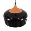 GloboStar® VILI 01261 Μοντέρνο Κρεμαστό Φωτιστικό Καμπάνα Μονόφωτο 1 x E27 IP20 Μαύρο & Μπεζ Μέταλλο - Μ35 x Π35 x Υ27cm