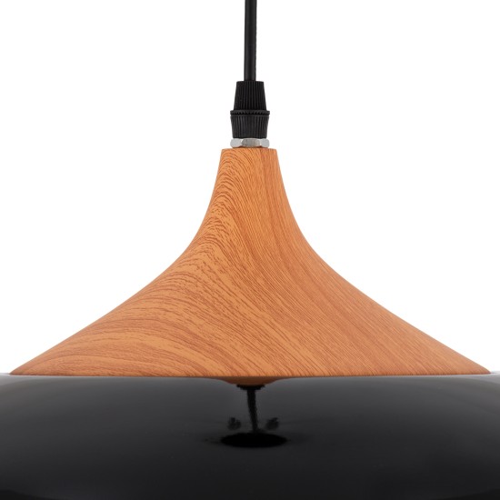 GloboStar® VILI 01261 Μοντέρνο Κρεμαστό Φωτιστικό Καμπάνα Μονόφωτο 1 x E27 IP20 Μαύρο & Μπεζ Μέταλλο - Μ35 x Π35 x Υ27cm GloboStar® VILI 01261 Μοντέρνο Κρεμαστό Φωτιστικό Καμπάνα Μονόφωτο 1 x E27 IP20 Μαύρο & Μπεζ Μέταλλο - Μ35 x Π35 x Υ27cm