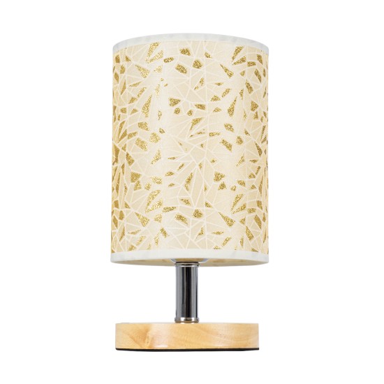 GloboStar® MOSAIC 01262 Κλασικό Επιτραπέζιο Φωτιστικό Πορτατίφ Μονόφωτο 1 x E27 IP20 Μπεζ Ξύλο με Μπεζ & Χρυσό Ύφασμα - Μ14 x Π14 x Υ26cm GloboStar® MOSAIC 01262 Κλασικό Επιτραπέζιο Φωτιστικό Πορτατίφ Μονόφωτο 1 x E27 Ξύλινο με Μπεζ Καπέλο Φ14 x Υ26cm