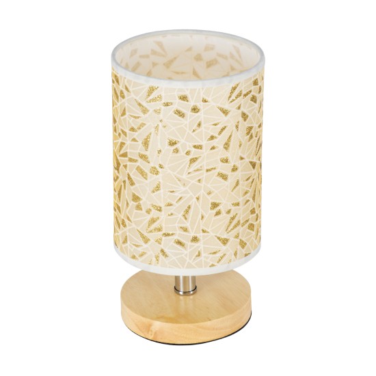 GloboStar® MOSAIC 01262 Κλασικό Επιτραπέζιο Φωτιστικό Πορτατίφ Μονόφωτο 1 x E27 IP20 Μπεζ Ξύλο με Μπεζ & Χρυσό Ύφασμα - Μ14 x Π14 x Υ26cm GloboStar® MOSAIC 01262 Κλασικό Επιτραπέζιο Φωτιστικό Πορτατίφ Μονόφωτο 1 x E27 Ξύλινο με Μπεζ Καπέλο Φ14 x Υ26cm