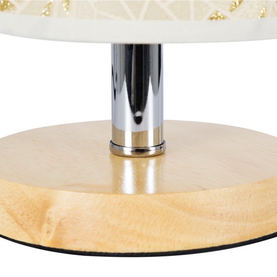 GloboStar® MOSAIC 01262 Κλασικό Επιτραπέζιο Φωτιστικό Πορτατίφ Μονόφωτο 1 x E27 IP20 Μπεζ Ξύλο με Μπεζ & Χρυσό Ύφασμα - Μ14 x Π14 x Υ26cm GloboStar® MOSAIC 01262 Κλασικό Επιτραπέζιο Φωτιστικό Πορτατίφ Μονόφωτο 1 x E27 Ξύλινο με Μπεζ Καπέλο Φ14 x Υ26cm