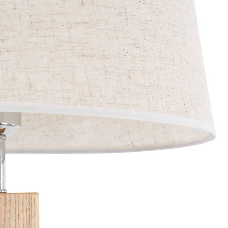 GloboStar® TRIPOD 01263 Μοντέρνο Επιδαπέδιο Φωτιστικό Μονόφωτο 1 x E27 IP20 Μπεζ Ξύλο με Μπεζ Ύφασμα - Μ40 x Π40 x Υ143cm