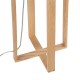 GloboStar® TOWER 01264 Μοντέρνο Επιδαπέδιο Φωτιστικό Μονόφωτο 1 x E27 IP20 Μπεζ Ξύλο με Λευκό Ύφασμα - Μ40 x Π40 x Υ166cm