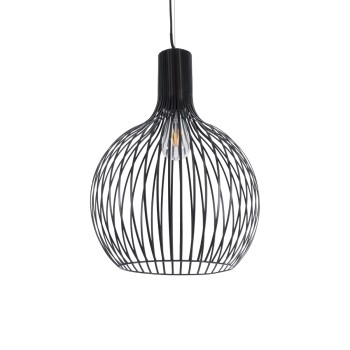 GLOBOSTAR® SCANDI 01266 Μοντέρνο Κρεμαστό Φωτιστικό Οροφής με Ντουί 1 x E27 AC 220-240V IP20 - Μαύρο - Μ38 x Π38 x Υ50cm