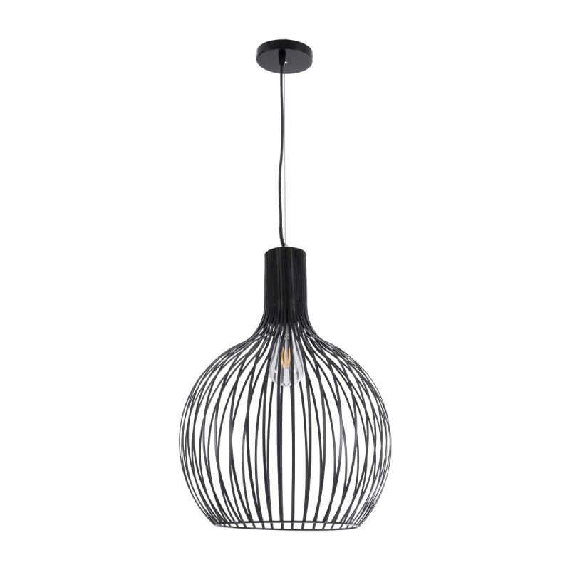 GLOBOSTAR® SCANDI 01266 Μοντέρνο Κρεμαστό Φωτιστικό Οροφής με Ντουί 1 x E27 AC 220-240V IP20 - Μαύρο - Μ38 x Π38 x Υ50cm