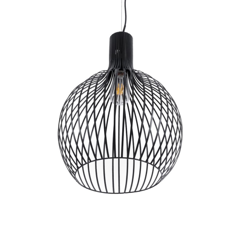 GLOBOSTAR® SCANDI 01266 Μοντέρνο Κρεμαστό Φωτιστικό Οροφής με Ντουί 1 x E27 AC 220-240V IP20 - Μαύρο - Μ38 x Π38 x Υ50cm