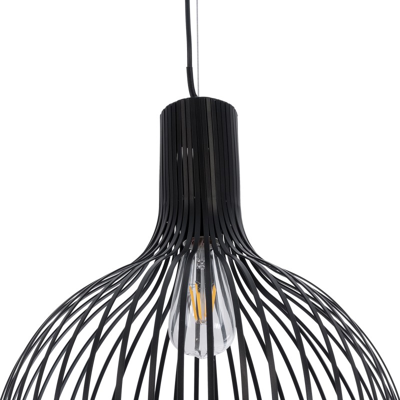 GLOBOSTAR® SCANDI 01266 Μοντέρνο Κρεμαστό Φωτιστικό Οροφής με Ντουί 1 x E27 AC 220-240V IP20 - Μαύρο - Μ38 x Π38 x Υ50cm