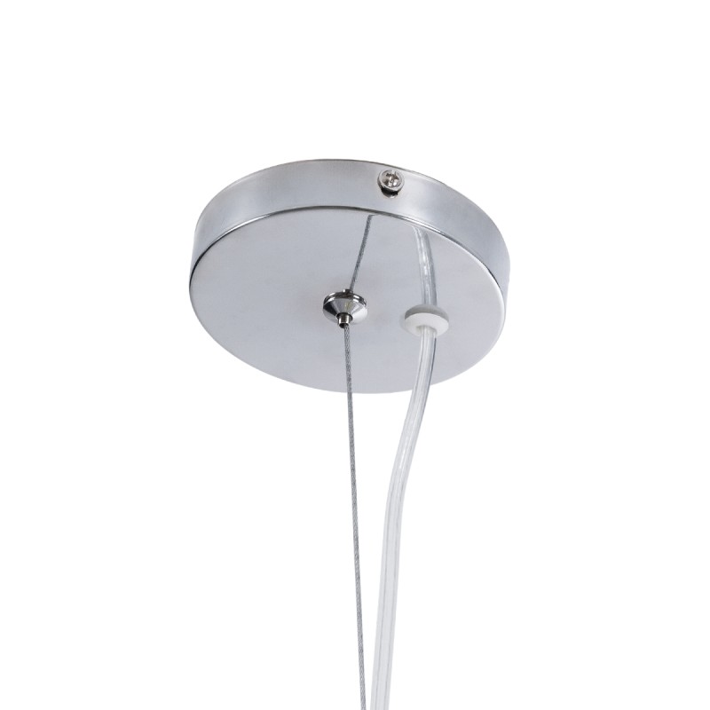 GloboStar® SCANDI 01267 Vintage Κρεμαστό Φωτιστικό Πλέγμα Μονόφωτο 1 x E27 IP20 Μπεζ Μέταλλο - Μ38 x Π38 x Y50cm