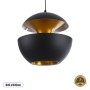 GLOBOSTAR® SEVILLE 01269 Μοντέρνο Κρεμαστό Φωτιστικό Οροφής με Ντουί 1 x E27 AC 220-240V IP20 - Μαύρο & Χρυσό - Μ35 x Π35 x Υ35cm