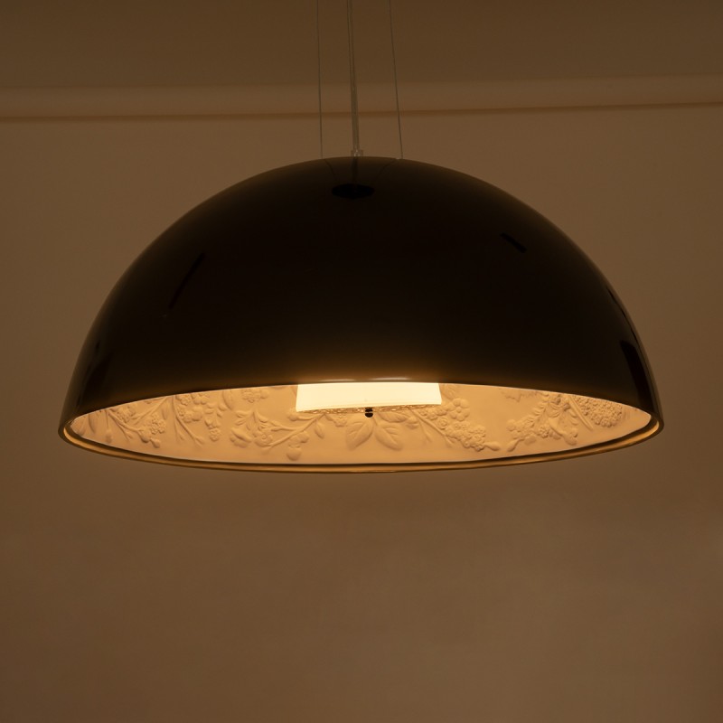 GLOBOSTAR® SERENIA 01270 Μοντέρνο Κρεμαστό Φωτιστικό Οροφής με Ντουί 1 x E27 AC 220-240V IP20 - Μαύρο & Λευκό - Μ60 x Π60 x Υ30cm