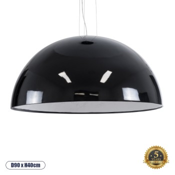 GLOBOSTAR® SERENIA 01272 Μοντέρνο Κρεμαστό Φωτιστικό Οροφής με Ντουί 1 x E27 AC 220-240V IP20 - Μαύρο & Λευκό - Μ90 x Π90 x Υ40cm