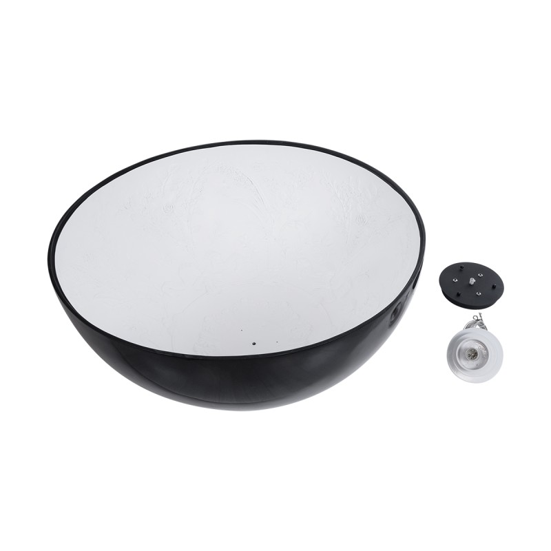 GLOBOSTAR® SERENIA 01272 Μοντέρνο Κρεμαστό Φωτιστικό Οροφής με Ντουί 1 x E27 AC 220-240V IP20 - Μαύρο & Λευκό - Μ90 x Π90 x Υ40cm