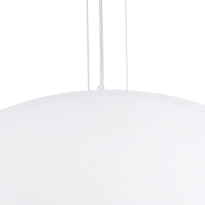 GloboStar® SERENIA 01273 Μοντέρνο Κρεμαστό Φωτιστικό Καμπάνα Μονόφωτο 1 x E27 IP20 Λευκό Μέταλλο με Λευκό Γύψο - Μ90 x Π90 x Y40cm