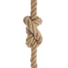 GloboStar® ROPE 01278 Vintage Κρεμαστό Φωτιστικό Ανάρτηση Μονόφωτο 1 x E27 IP20 Μπεζ Σχοινί - Μ3.5 x Π3.5 x Y100cm