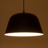 GloboStar® UPVALE 01281 Μοντέρνο Κρεμαστό Φωτιστικό Καμπάνα Μονόφωτο 1 x E27 IP20 Μαύρο & Λευκό Μέταλλο - Μ40 x Π40 x Υ24cm