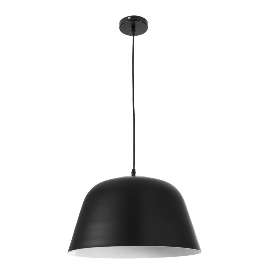 GloboStar® UPVALE 01281 Μοντέρνο Κρεμαστό Φωτιστικό Καμπάνα Μονόφωτο 1 x E27 IP20 Μαύρο & Λευκό Μέταλλο - Μ40 x Π40 x Υ24cm GloboStar® UPVALE 01281 Μοντέρνο Κρεμαστό Φωτιστικό Καμπάνα Μονόφωτο 1 x E27 IP20 Μαύρο & Λευκό Μέταλλο - Μ40 x Π40 x Υ24cm