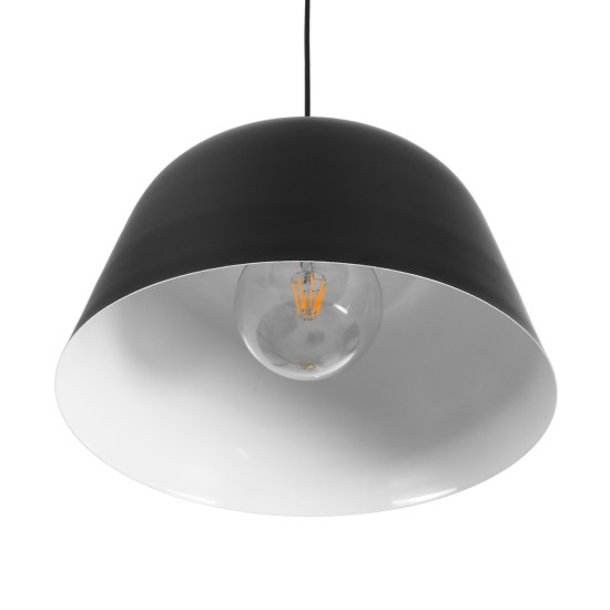 GloboStar® UPVALE 01281 Μοντέρνο Κρεμαστό Φωτιστικό Καμπάνα Μονόφωτο 1 x E27 IP20 Μαύρο & Λευκό Μέταλλο - Μ40 x Π40 x Υ24cm GloboStar® UPVALE 01281 Μοντέρνο Κρεμαστό Φωτιστικό Καμπάνα Μονόφωτο 1 x E27 IP20 Μαύρο & Λευκό Μέταλλο - Μ40 x Π40 x Υ24cm
