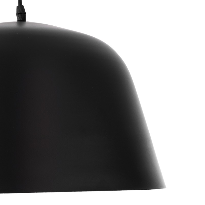 GloboStar® UPVALE 01281 Μοντέρνο Κρεμαστό Φωτιστικό Καμπάνα Μονόφωτο 1 x E27 IP20 Μαύρο & Λευκό Μέταλλο - Μ40 x Π40 x Υ24cm