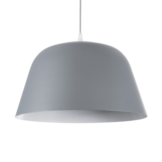 GloboStar® UPVALE 01282 Μοντέρνο Κρεμαστό Φωτιστικό Καμπάνα Μονόφωτο 1 x E27 IP20 Γκρί & Λευκό Μέταλλο - Μ40 x Π40 x Υ24cm GloboStar® UPVALE 01282 Μοντέρνο Κρεμαστό Φωτιστικό Καμπάνα Μονόφωτο 1 x E27 IP20 Γκρί & Λευκό Μέταλλο - Μ40 x Π40 x Υ24cm