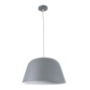 GloboStar® UPVALE 01282 Μοντέρνο Κρεμαστό Φωτιστικό Καμπάνα Μονόφωτο 1 x E27 IP20 Γκρί & Λευκό Μέταλλο - Μ40 x Π40 x Υ24cm