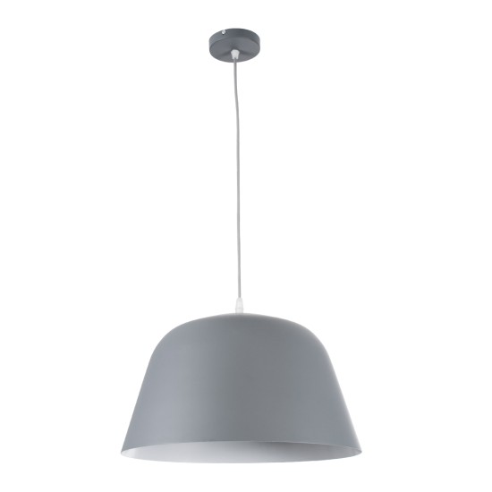 GloboStar® UPVALE 01282 Μοντέρνο Κρεμαστό Φωτιστικό Καμπάνα Μονόφωτο 1 x E27 IP20 Γκρί & Λευκό Μέταλλο - Μ40 x Π40 x Υ24cm GloboStar® UPVALE 01282 Μοντέρνο Κρεμαστό Φωτιστικό Καμπάνα Μονόφωτο 1 x E27 IP20 Γκρί & Λευκό Μέταλλο - Μ40 x Π40 x Υ24cm