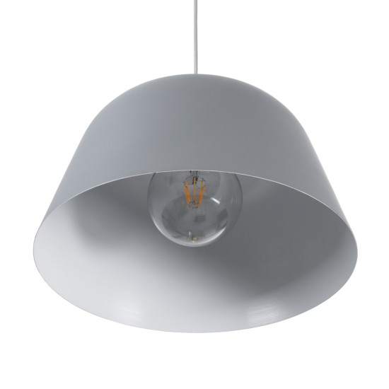 GloboStar® UPVALE 01282 Μοντέρνο Κρεμαστό Φωτιστικό Καμπάνα Μονόφωτο 1 x E27 IP20 Γκρί & Λευκό Μέταλλο - Μ40 x Π40 x Υ24cm GloboStar® UPVALE 01282 Μοντέρνο Κρεμαστό Φωτιστικό Καμπάνα Μονόφωτο 1 x E27 IP20 Γκρί & Λευκό Μέταλλο - Μ40 x Π40 x Υ24cm